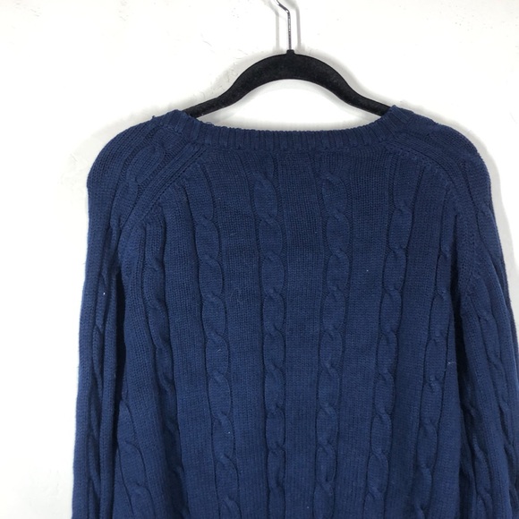 Vintage Alexander Julian Colours navy blue cable net sweater size xl - Picture 8 of 10